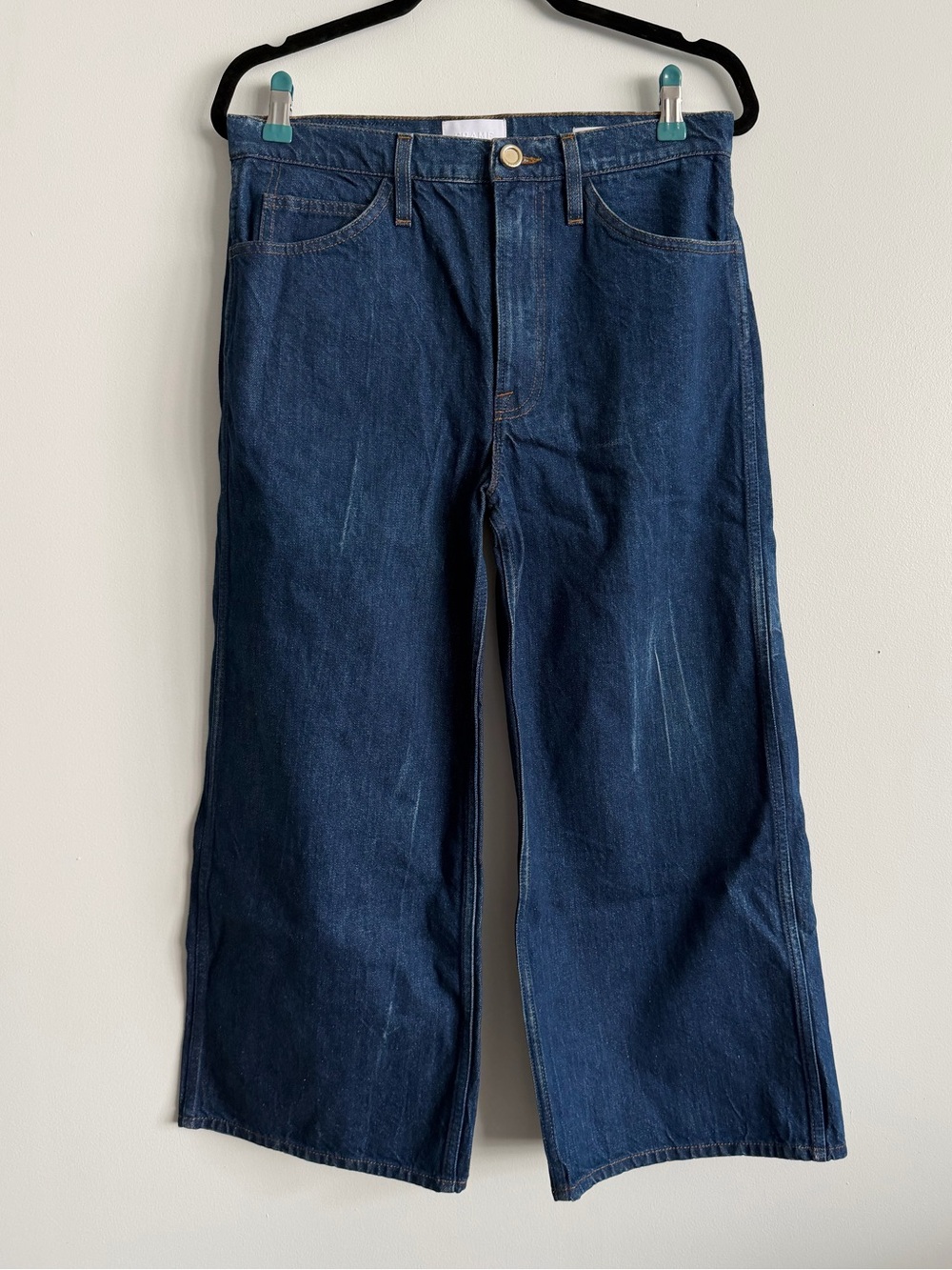 FRAME Le Italien Wide Crop Dark Blue Wide-Leg Jeans